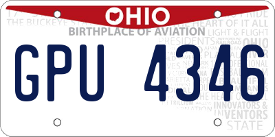 OH license plate GPU4346