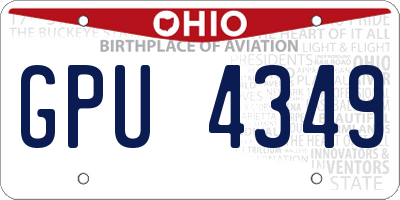 OH license plate GPU4349