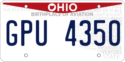 OH license plate GPU4350