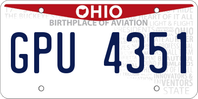 OH license plate GPU4351