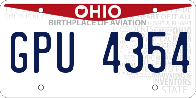 OH license plate GPU4354