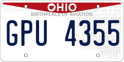 OH license plate GPU4355