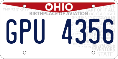 OH license plate GPU4356