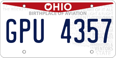 OH license plate GPU4357