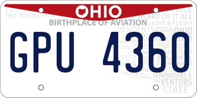 OH license plate GPU4360