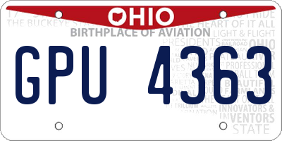 OH license plate GPU4363