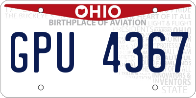 OH license plate GPU4367