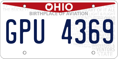 OH license plate GPU4369