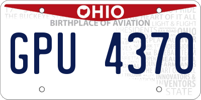 OH license plate GPU4370
