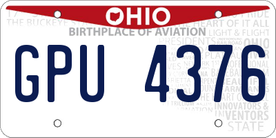 OH license plate GPU4376