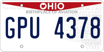 OH license plate GPU4378