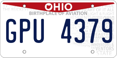 OH license plate GPU4379