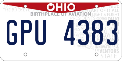 OH license plate GPU4383