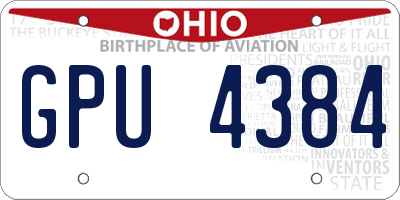OH license plate GPU4384