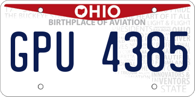 OH license plate GPU4385