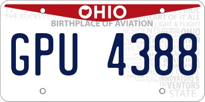 OH license plate GPU4388