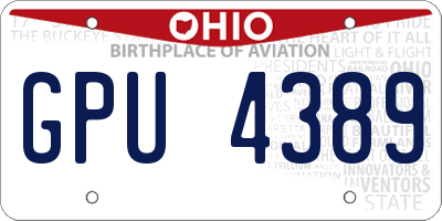 OH license plate GPU4389