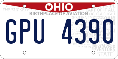 OH license plate GPU4390