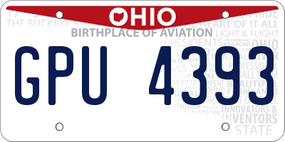 OH license plate GPU4393