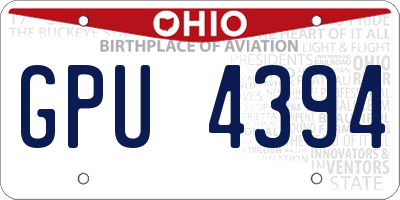 OH license plate GPU4394