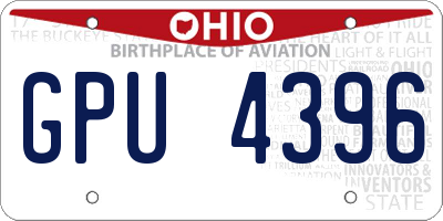 OH license plate GPU4396