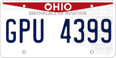 OH license plate GPU4399