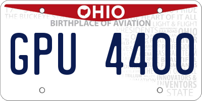 OH license plate GPU4400