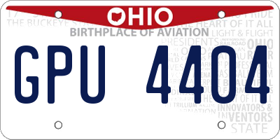 OH license plate GPU4404
