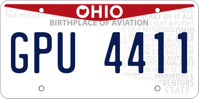 OH license plate GPU4411