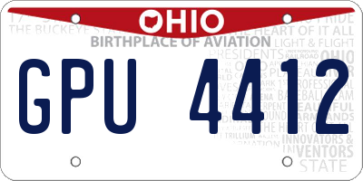 OH license plate GPU4412