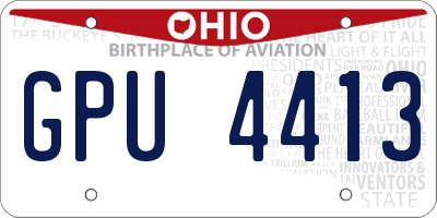 OH license plate GPU4413