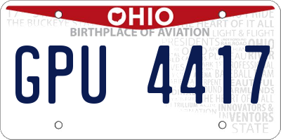 OH license plate GPU4417
