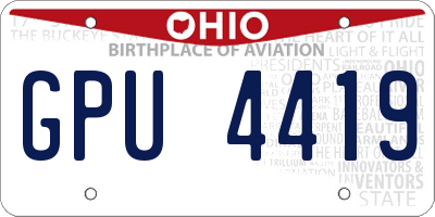 OH license plate GPU4419