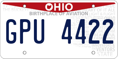 OH license plate GPU4422