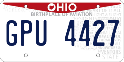 OH license plate GPU4427