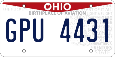 OH license plate GPU4431