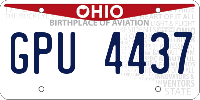OH license plate GPU4437