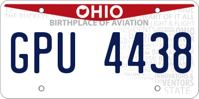OH license plate GPU4438