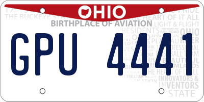 OH license plate GPU4441