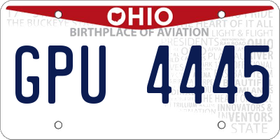 OH license plate GPU4445