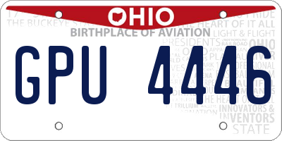 OH license plate GPU4446