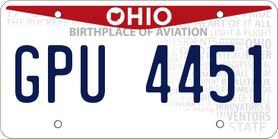 OH license plate GPU4451