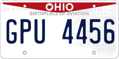 OH license plate GPU4456