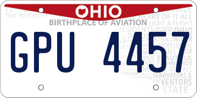 OH license plate GPU4457