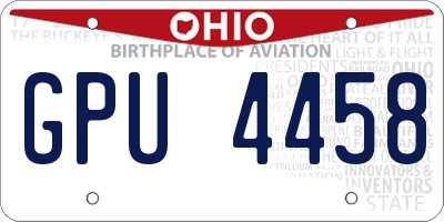 OH license plate GPU4458