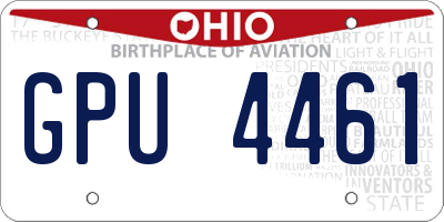 OH license plate GPU4461