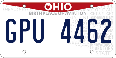 OH license plate GPU4462