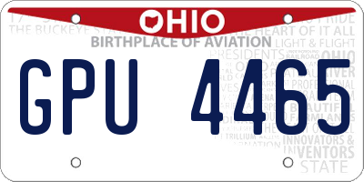 OH license plate GPU4465
