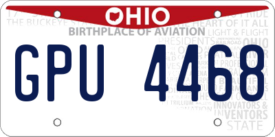 OH license plate GPU4468