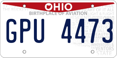 OH license plate GPU4473